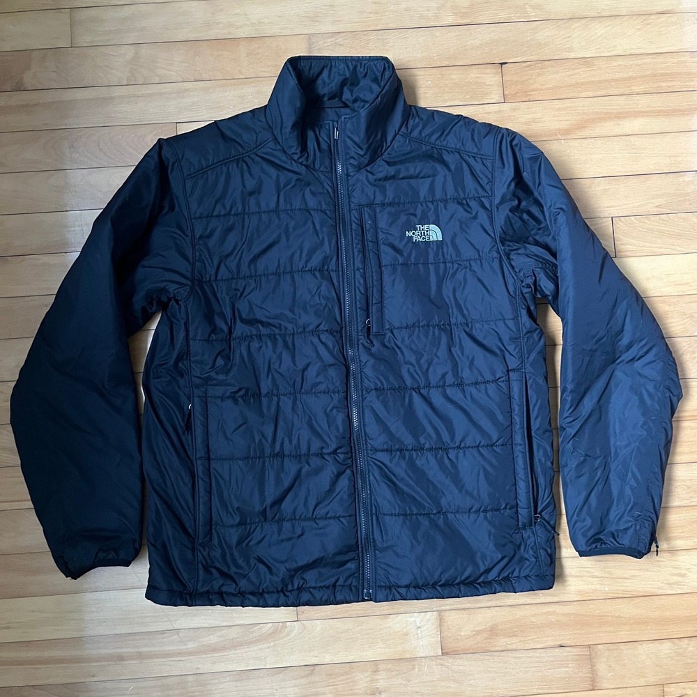 The North Face Mens XL Black Quilted Puffer Jacket Full Zip Insulated Outerwear